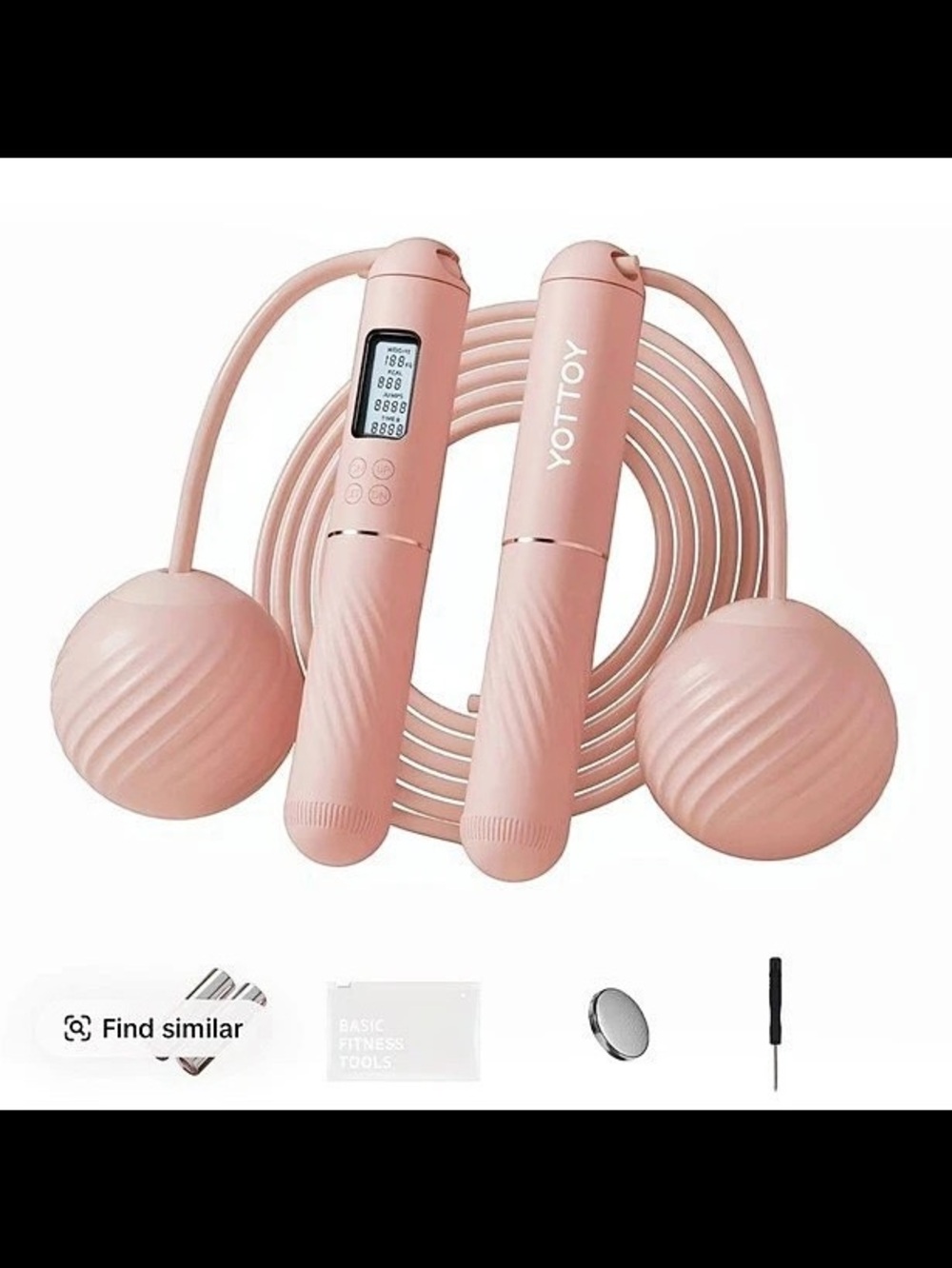 YOTTOY 2-in-1 Cordless Jump Rope with Counter Pink